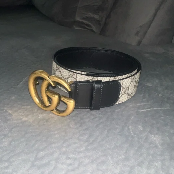Gucci | Accessories | Gucci Black And Gold Belt With Iconic  display picture 1